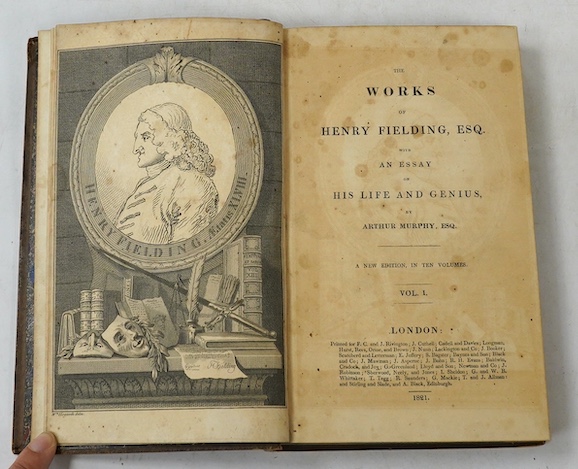 Fielding, Henry - The Works of Henry Fielding, Esq, with an Essay on His Life and Genius by Arthur Murphy, Esq., 10 vols, 8vo, calf, with engraved frontispiece by William Hogarth in vol.1, F.C and J. Irvington, er al, Lo